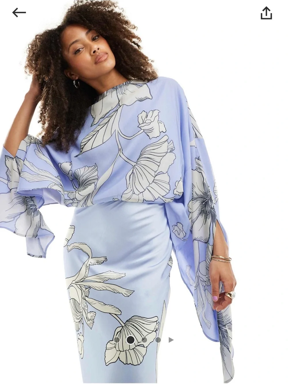 ASOS Chiffon Overlay Satin Maxi Dress - Picture 2 of 7